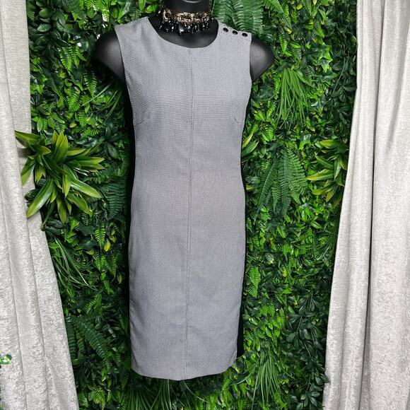 White House Black Market Dresses & Skirts - WHITE HOUSE BLACK MARKET Women Dress 16 Black White Houndstooth Career 1566